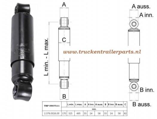 Schokdemper SAF 495-325=170HUB         