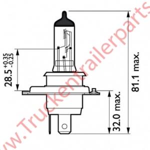 Halogeenlamp 12V H4 55watt (verpakt per 10 stuks)             