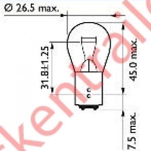 Gloeilamp bol 12V 21/5watt (verpakt per 10 stuks)              