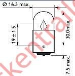 Gloeilamp bol 12V 10watt (verpakt per 10 stuks)              