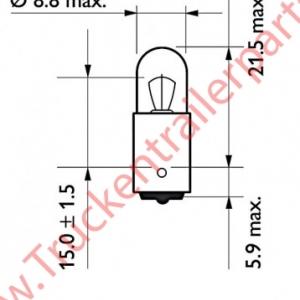 Gloeilamp 12V 4watt (verpakt per 10 stuks)              