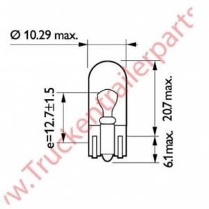 Steeklampje 12V 5watt (verpakt per 10 stuks)              