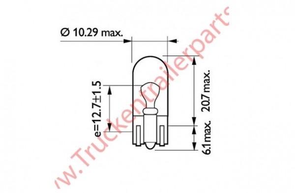 Steeklampje 12V 5watt (verpakt per 10 stuks)              