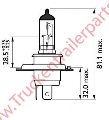 Halogeen lamp 24V h4             