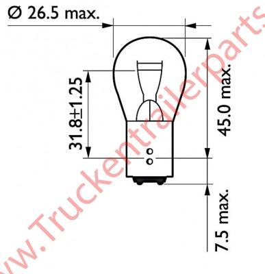 Gloeilamp bol 24V 21watt (verpakt per 10 stuks)             