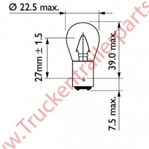 Gloeilamp 24V 15 watt (verpakt per 10 stuks)              