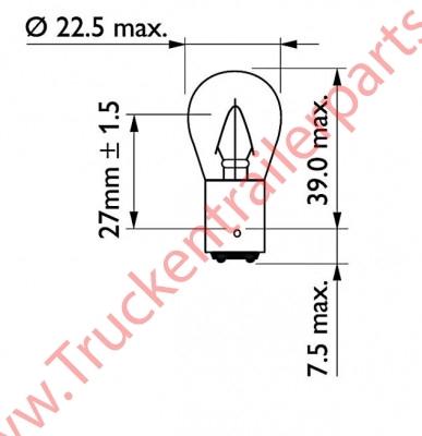 Gloeilamp 24V 15 watt (verpakt per 10 stuks)              