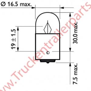 Gloeilamp,bolBa15sR5W24V5W    