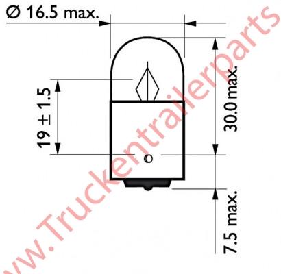 Gloeilamp,bolBa15sR5W24V5W    