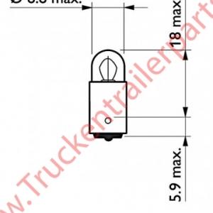 Gloeilamp 24V 3watt (verpakt per 10 stuks)              