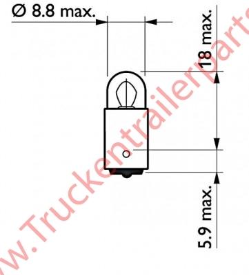 Gloeilamp 24V 3watt (verpakt per 10 stuks)              