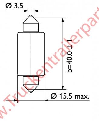 Buislamp 24V 18watt (verpakt per 10 stuks)              