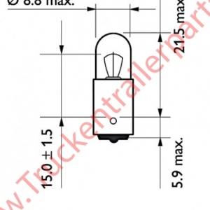 Gloeilamp bol 24V 4watt (verpakt per 10 stuks)             