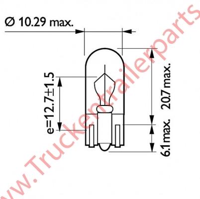 Gloeilamp bol 24V 3watt (verpakt per 10 stuks)              