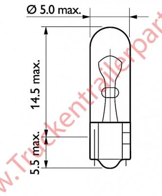 Gloeilamp 24V 1,2 wat                 