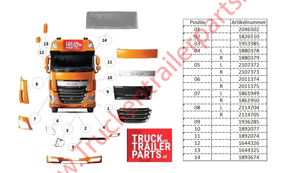 Opstapsteun  rechts XF euro6       