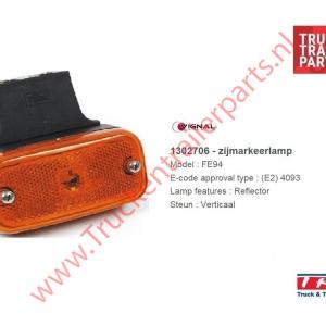 Contourlamp Vignal oranje zijkant met steun            