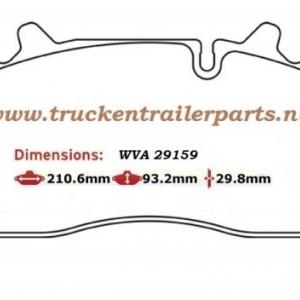 Set remblokken  Wabco PAN 19-1            