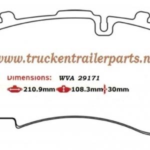 Set remblokken wva 29308 astype BPW-SB4309 22,5 inch             