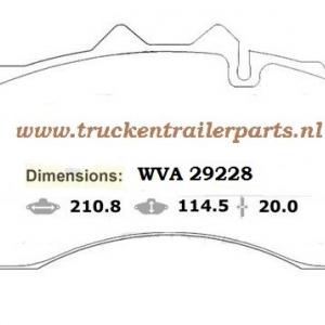 Set remblokken WVA29228  astype BPW D115-2            