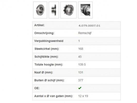 SAF Remschijf 19,5 inch 377mm                