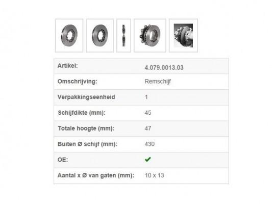 SAF Remschijf 22,5 inch Integraal 430mm                