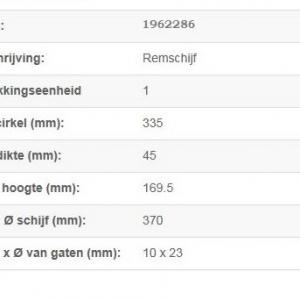 Remschijf BPW SKH serie (geen ABS)               