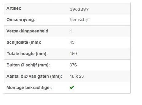 Remschijf BPW SKH /SKM serie incl ABS                  