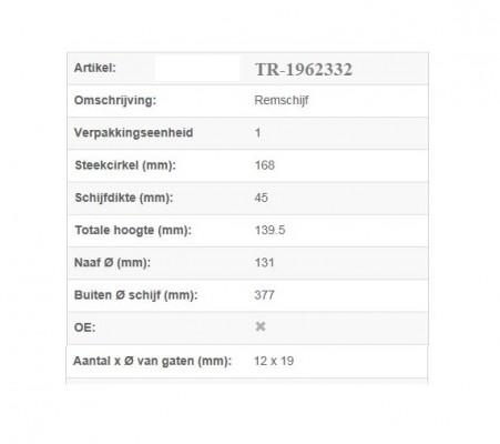 TRP Remschijf 19,5 inch 377mm                   