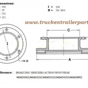 Remschijf MB Actros                