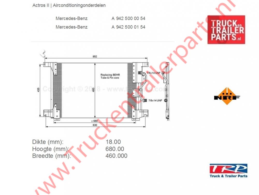 Condensor Airco MB Actros 2008-2013            