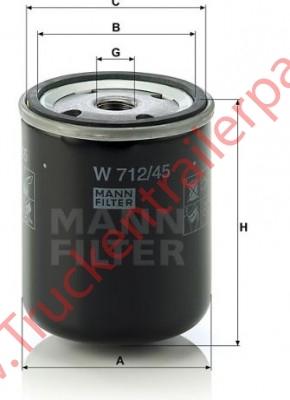 Hydrauliek filterelement W 712/45             