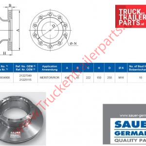Remschijf Meritor 378x45x150      
