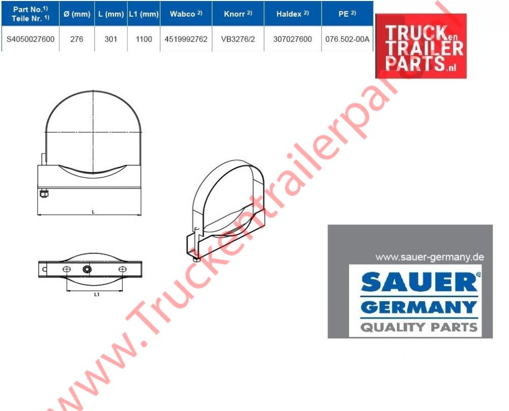 Spanbanden luchtketel 276mm        