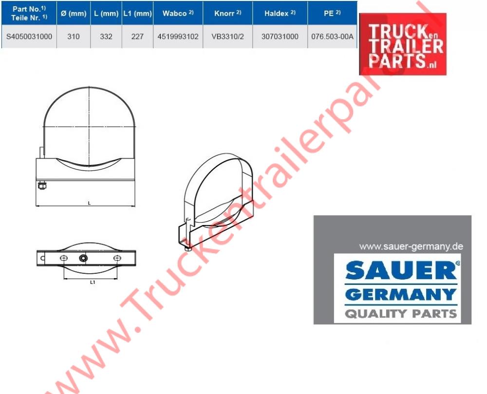 Spanbanden luchtketel 310mm        