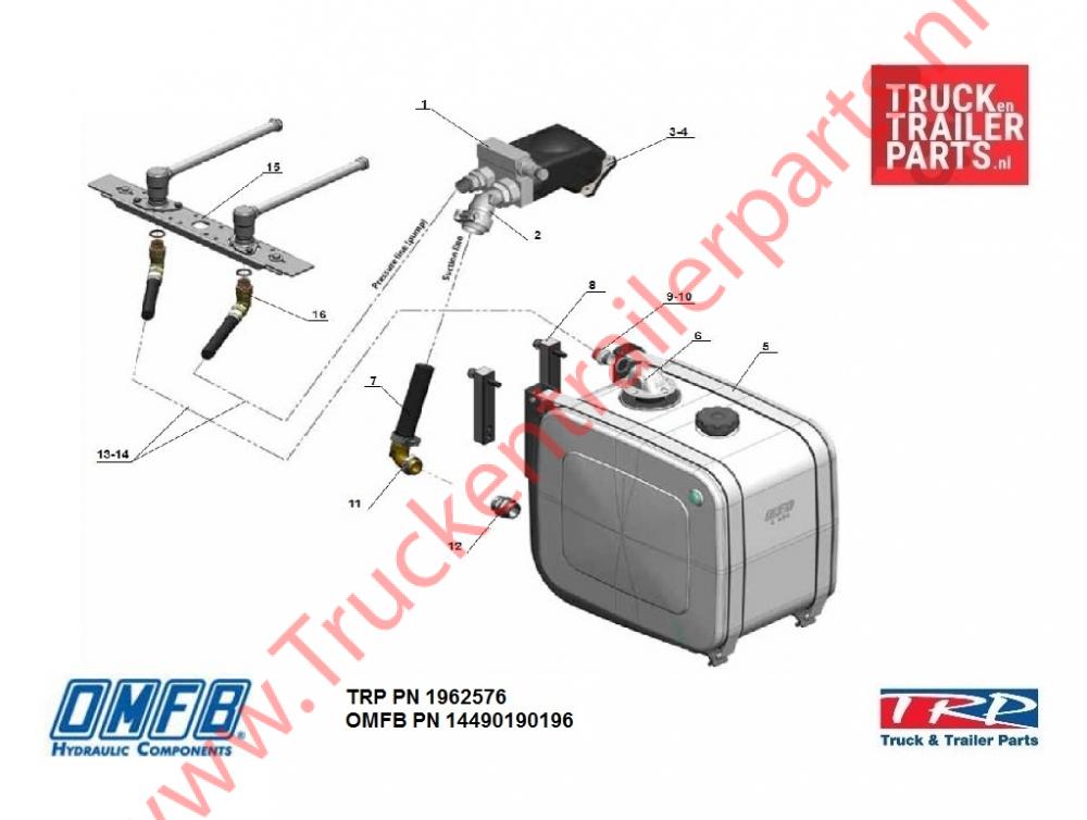 Hydrauliekset OMFB 2 leiding systeem        